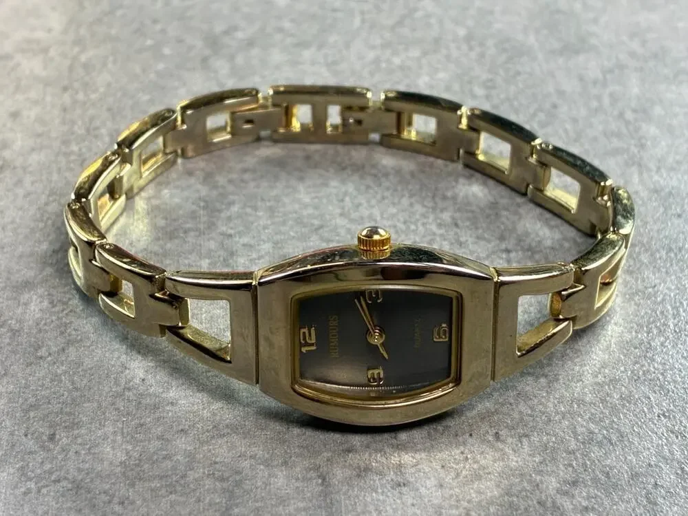 Rumours Women's Quartz Tonneau Watch Light Gold Tone Brushed Dial 7